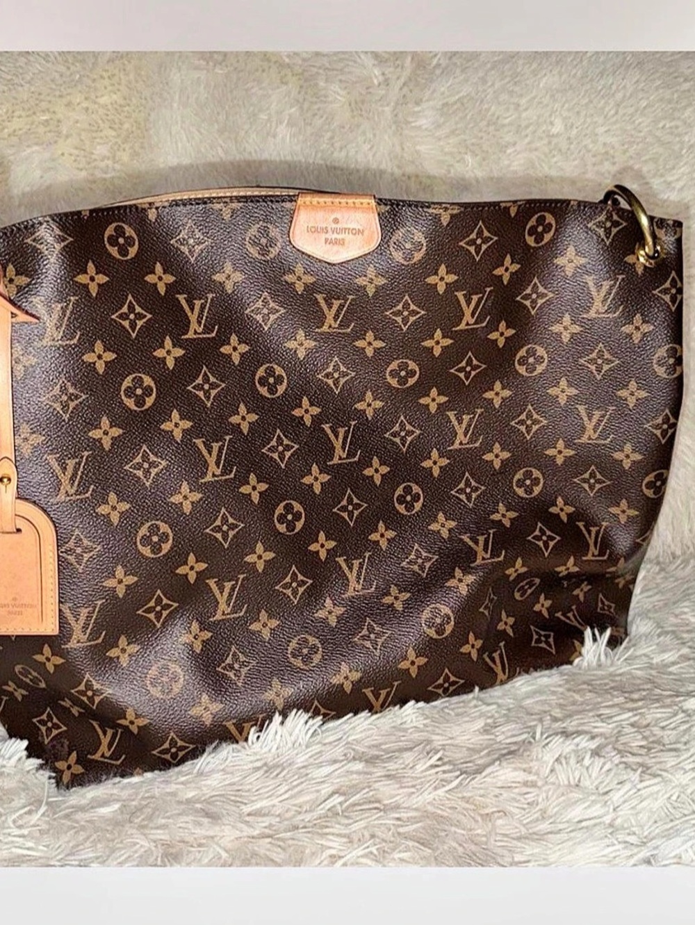 Louis Vuitton Graceful MM Monogram Tote in Brown & Tan